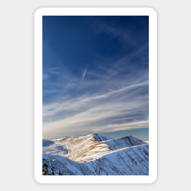 Corn Du, Pen y Fan and Cribyn in Winter Sticker by dasantillo